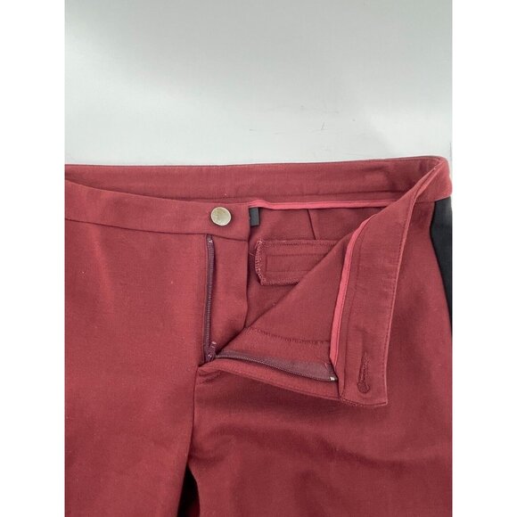 INC Women's Burgundy Black Side Stripe Ankle Stretch Pants Size 8 - Picture 5 of 11